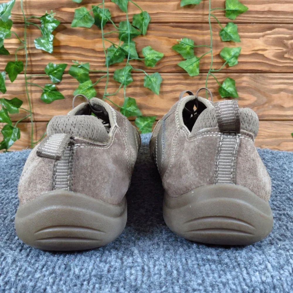 Earth Origins Carly Women Walking Sneaker 11 Wide Comfort Taupe Brown Leather